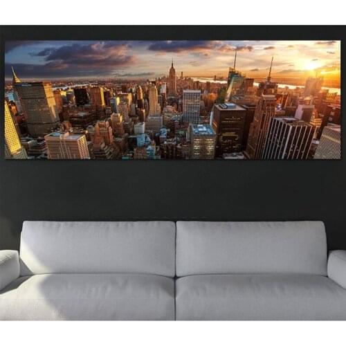 Large 5d diamond embroidery City Sunset Scenery diamond painting cross stitch full square round drill living room decorZP-1158