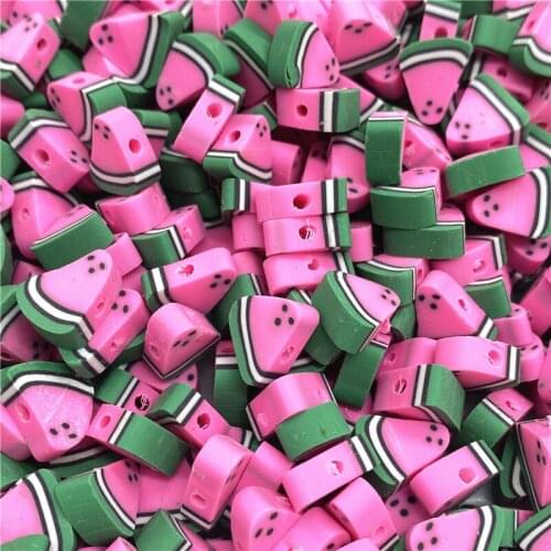30pcs/lot 10mm Watermelon Beads Polymer Clay Beads Polymer Clay Spacer Beads For Jewelry Making DIY Bracelet necklace #13
