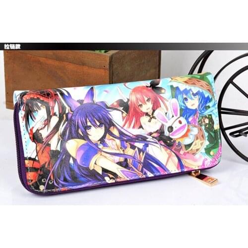 Date A Live Anime Long Womens Wallet Tokisaki Kurumi Synthetic Leather Purse with Zip