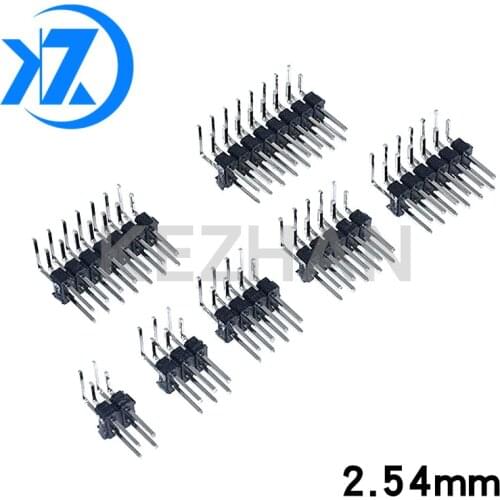 10PCS Double row MALE 2.54MM PITCH Right Angle PIN Header connector 2*2/3/4/5/6/7/8/9/10/16/20/40 PIN/P 2x/3/4/5/6/8/10/16/20/40