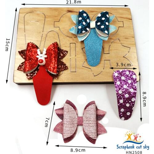 Bow Tie Drop-Shaped Hairpin Decoration HN2508 Muyu Wooden Mold Scrapbook Dies Suitable For Market General Machines