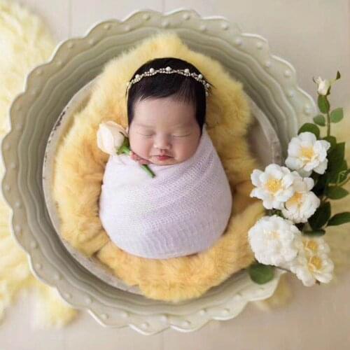 Round baby props iron pot lace texture newborn full moon children photography props accessories shooting