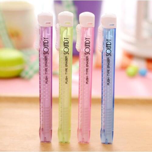 Triangle Push-pull Pencil Eraser 4PCS/Lot Erasable Corner Fine Erasers Kids School Supplies