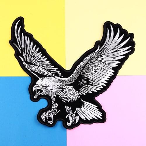 Large animals Eagle Embroidery Clothes Patch Iron Appliques For Sewing,locomotive decoration, Shoes Bags, DIY Decoration Patches