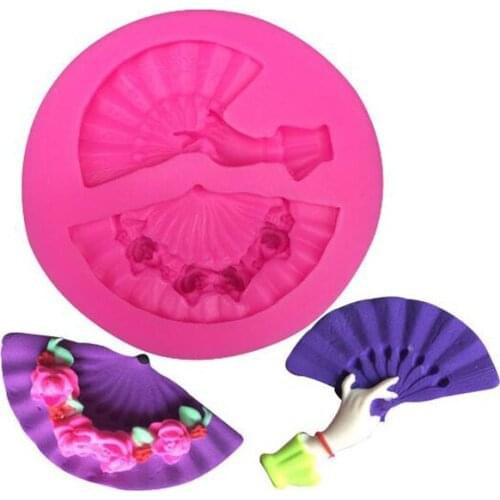Limited New Fan Cake Dessert Decoration Jelly Pudding Sugar Mold Diy Kitchen Table Bar Bakeware Handmade Chocolate Soap