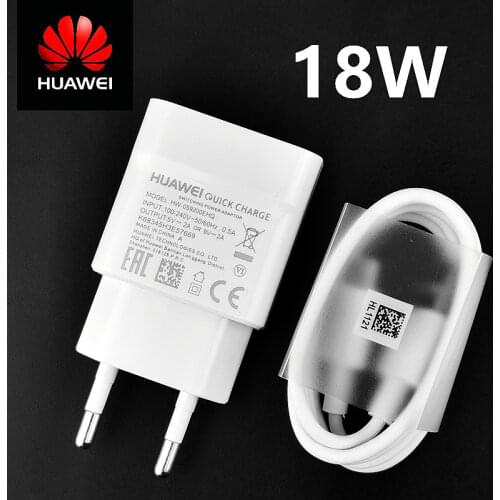 Original Huawei honor 8 Fast Charger 18W EU USB Type-C Cable Quick Charge Adapter For 9 nova 2 3 3e 4 P20 Lite P9 P10