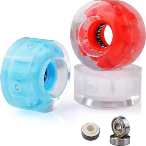 32*58mm Original Led Flashing 82A PU Skates Wheel Quad Skates Wheels with Bearings Magnetic Core Double Roller 8 pcs/set