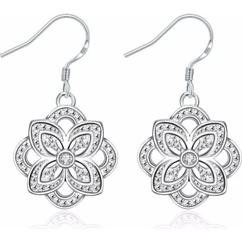 Hot Sterling Silver Earrings Europe and the United States popular personality pattern elegant womens earrings simple jewelry