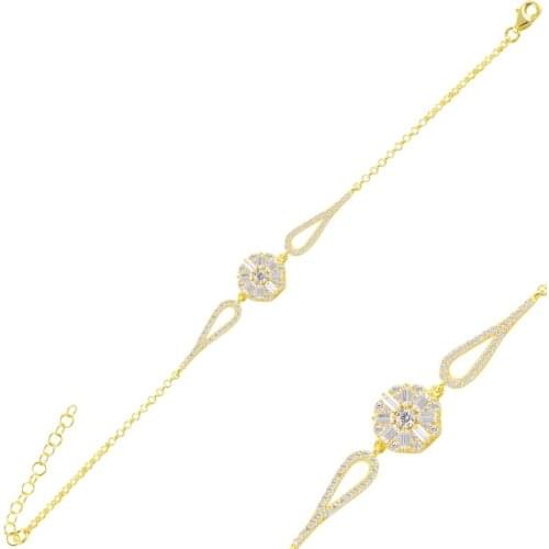 Silver 925 Sterling Baget Zircon Cubic Zirconia Bracelet