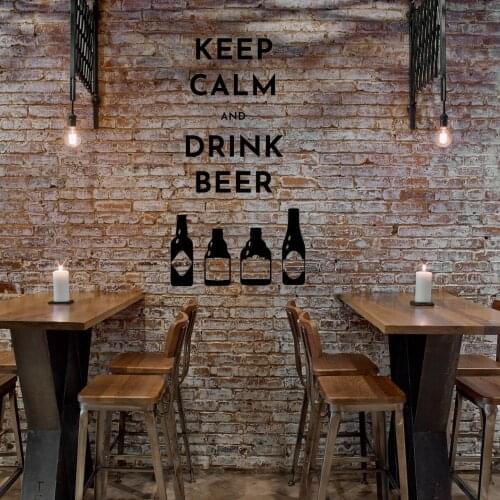 Keep Calm Drink Wall Sticker Decal Resto-Bar Vinyl Removable Sticker Wall Art Decoration A00952