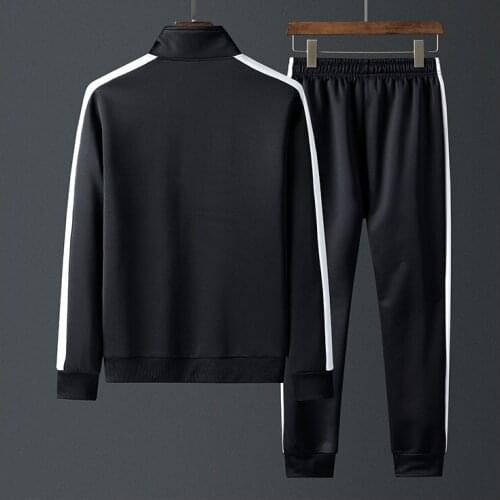 Sportswear Men Set Autumn Spring Casual Mens Tracksuit Sets Patchwork Zipper Jacket + Pants 2 Piece Set Male Outwear Plus Size