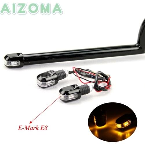 Motorcycle 7/8" Handlebar End Plug Blinker E-Mark Approved Turn Signal Light for sportster Iron883 72 Chopper Bobber Cafe Racer
