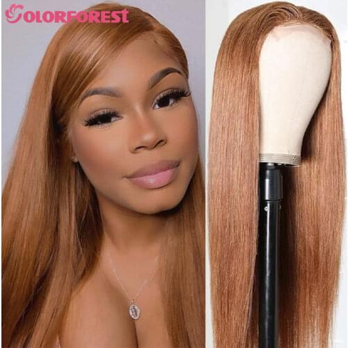 Remy Honey Blond #27 Red 99J Hair 13x6x1 Lace Front Human Hair Wigs Straight Malaysian Human Hair Lace Closure Wig Pre Plucked