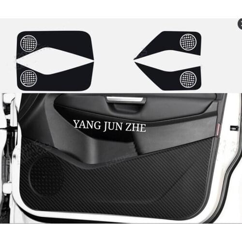 High quality carbon fiber interior door anti-kick stickers for FROD KUGA 2013 2014 2015 2016 Part Accessories