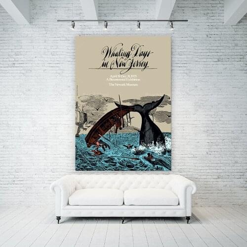 Exhibition Poster 1975 Whaling Days in New Jersey at The Newark Museum Edited