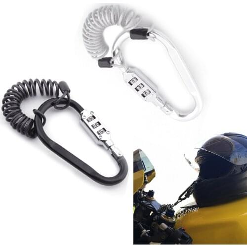 Security Reminder Rope Helmet Lock Coiled PVC Steel Security Cable Anti-Theft Tether Motorcycle Bicycle Scooter Quad