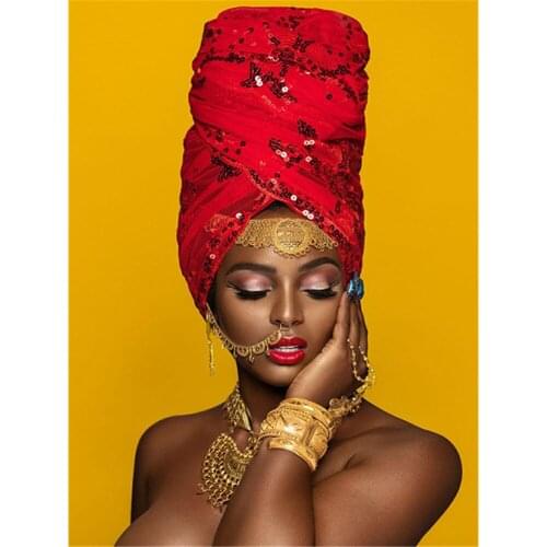 Black And Gold Woman DIY Cross Stitch Embroidery 11CT Kits Needlework Craft Set Printed Canvas Cotton Thread Home Room