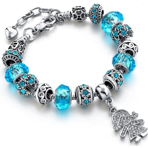 SZELAM Pulseras Mujer Moda 2019 Boy Charm Bracelets For Woman Crystal Jewelry Women Silver Bracelet