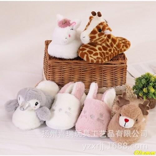 Womens Cotton Slippers Ladies Short Plush 2021 Winter Warm Shoes Female Non-slip Home Footwear Woman Flats Fashion Shoes