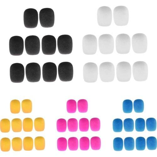 10 Pieces Anti-dirt Clip-on Headset Microphone Sponge Windscreen Wind Muff Mic Electric Musical Instrument Parts & Accessories