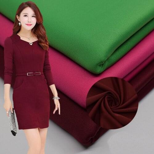 160CM Width 90% Polyester 10% Spandex Weft Knit Fabric for Lady Dress