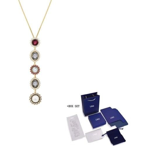 2020 Fashion Jewelry SWA New MILLENNIUM Necklace Gold Noble Retro Pearl Crystal Female Fashion Elegant Romantic Jewelry Gift