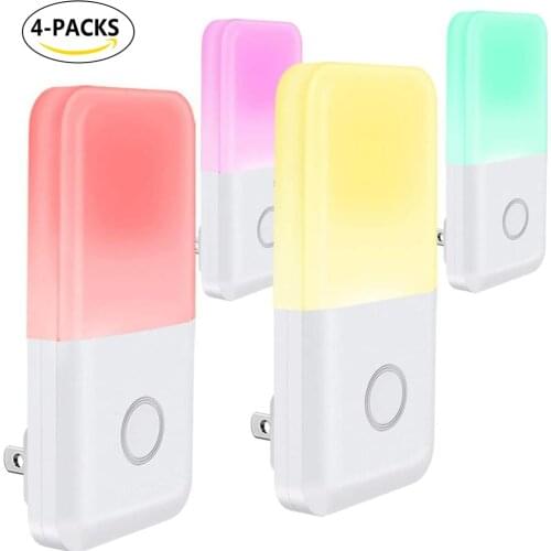 2020 Dimmable Plug in Night Light Slim Adjustable Brightness LED Night Lamp Sensor Warm White Baby Night Lights for Kids Room