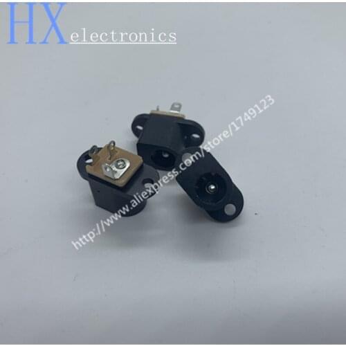 Free shipping 200PCS DC017 053 Inner Diameter 5.5mm Needle 2.1mm DC-017 Power Socket with Ear Screws Holes