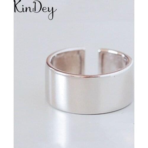 Boho Vintage Silver Color Smooth Rings for Women Lover Finger Ring Valentines Day Gifts 2020