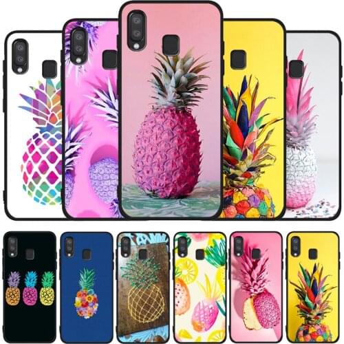 Colorful pineapple Soft Case For Samsung A10 A30 A40 A50 A70 M10 M20 M30S M40 A01 A21 A31 A51 A71 A20E black Case