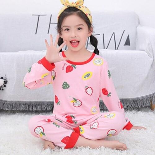 Children Pajamas Suits Kids Pyjamas Girl Boys Cartoon Casual Clothing Costume Long Sleeves Children Sleepwear Pijamas Sets 4-13Y