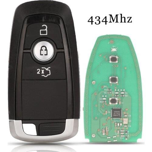 Jingyuqin 3 Buttons Smart Remote Car Key Fob 434MHz ID49 Chip For Ford Mondeo Mustang Edge Fusion