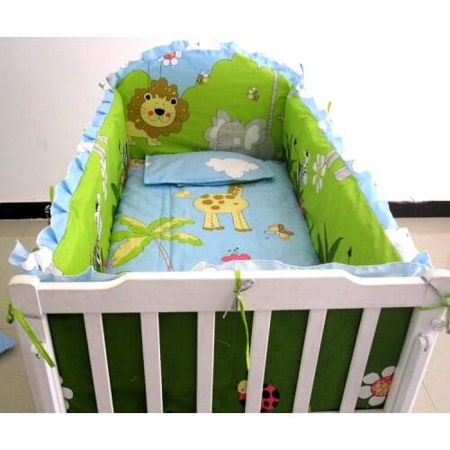 6PCS Cot Baby Bedding Set Girl Cot Bumpers Bedding for Newborn cuna colecho Bed Linens Nordic Room (bumpers+sheet+pillow cover)