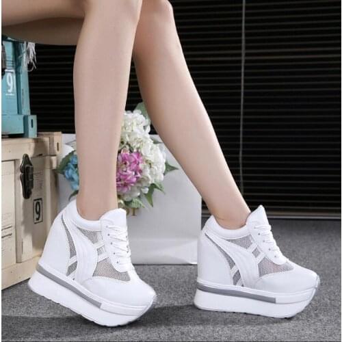 Women Vulcanize Mesh Platform Increased Shoes Ladies Lace Up Casual Shoe Woman Sneakers Footwear Zapatillas Mujer Tenis Feminino