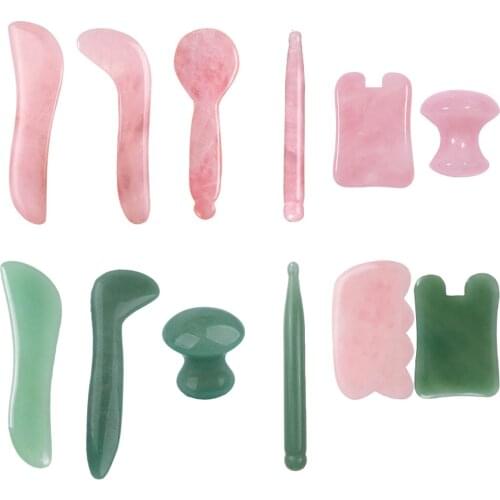 Natural Jade Guasha Scraper Massager for Face Body Care Gua Sha Detox Acupuncture Therapy Tool Slimming Lift Facial Gouache