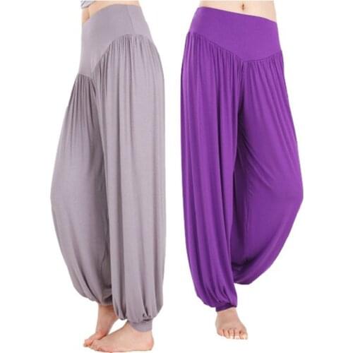 Soft Sports Pants Women Elastic Waist Loose Running Gym Pants Ladies Quick Dry Yoga Fitness Training Trousers Female X529B