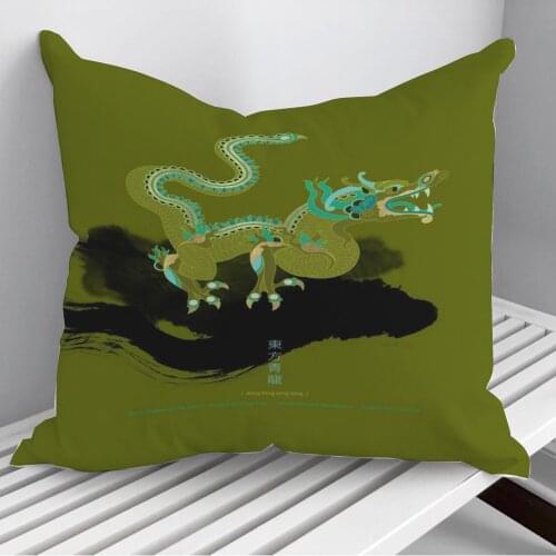 Azure Dragon of the East Throw Pillows Cushion Cover On Sofa Home Decor 45*45cm 40*40cm Gift Pillowcase Cojines Dropshipping