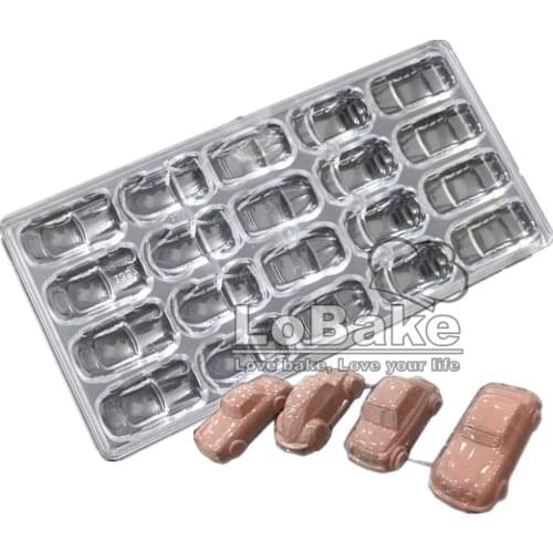 New arrivals high quality small car vehicle shape pc polycarbonate chocolate candy mould ice cube tray for DIY baking supplies