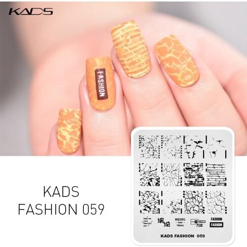1pc Nail Stamping Plates Cracked Wall Image Templates Fashion Design Nail 3D Printing Stencils Manicure Tools For Stamping