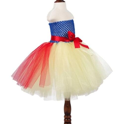 Baby Girl Snow White Princess TUTU Dress Birthday Party Fluffy Tulle Dresses Toddler Cosplay Halloween Costume Photo Props