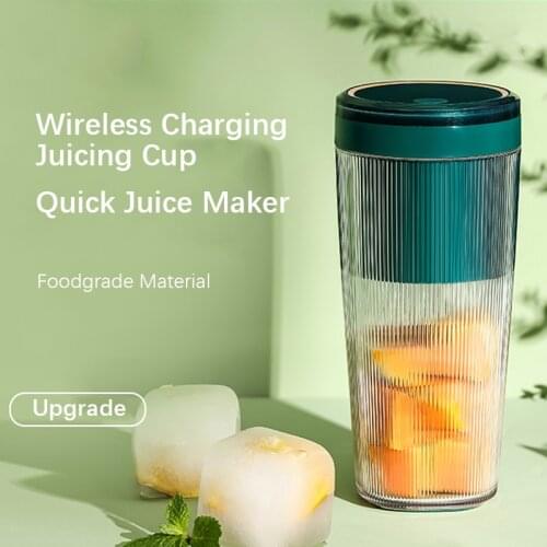 Portable Quick Juice Maker Food-Blender Processor Mixer Wireless Base Charging 2400mAH Electric Juicer for Office Travel Use