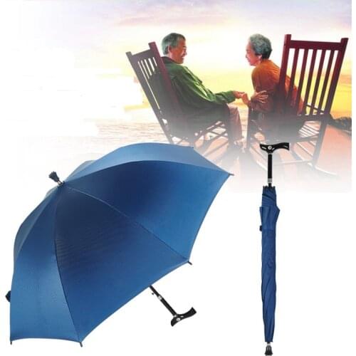 Auto open,unbreakable self-defense adjustable double-bridge carbon fiberglass climbing mans crutch umbrellas 100kg allowed