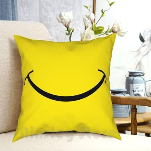 Happy Face Mask Pillow Case Printed Home Soft DIY Pillow cover Face Happy Funny Funny Cool Cool Face Smile Retro Artsy