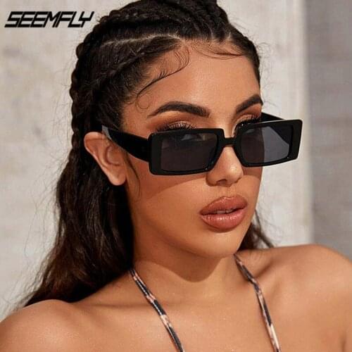 Seemfly Fashion Candy Color Square Frame Trendy Sunglasses Women Outdoor Eyeglasses Driving Travel Goggle UV400 Shades Eyewear