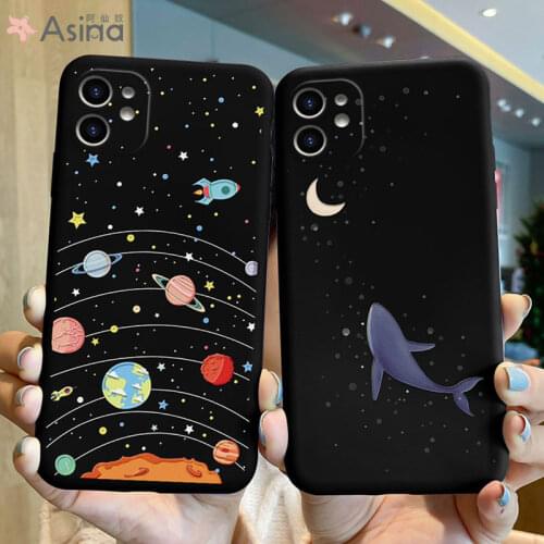 ASINA Liquid Silicone Phone Case For iPhone 11 12 Pro Max Cartoon Cute Covers For iPhone 7 8 Plus Xs Xr SE2020 Case Cover Solar