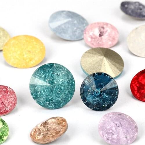Astrobox New Ice Glass Crystal Rhinestone Rivoli Point Back Loose Beads For Hotfix DIY Clothing Accessories Jewelry Making