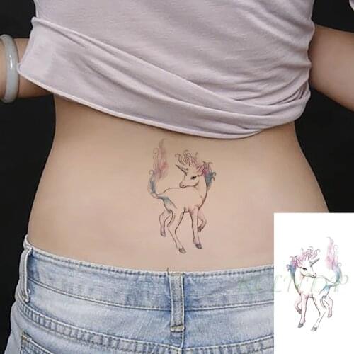 Waterproof Temporary Tattoo Sticker Cartoon Unicorn Horse Animal Flash Tatoo Fake Tatto Hand Arm Neck Body Art for Woman Men