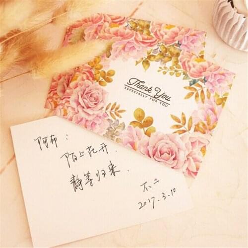 High Quality 50pcs Rose printing Greeting Card Postcard Gift Message Card For Birthday wedding party Christmas invitation Card