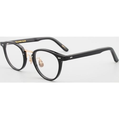 Retro Handmade Acetate Round Glasses Frame Unisex Full Rim Optical Eyewear Clear Lens Prescription Myopia Readers Eyeglasses