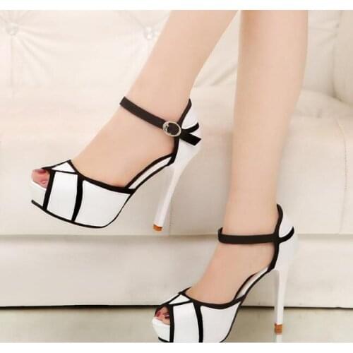 Shorha fashion Sexy high heel shoes for women summer shoes for women Fish mouth sandals classic heels wedding shoes for Womens high heel stiletto sandals